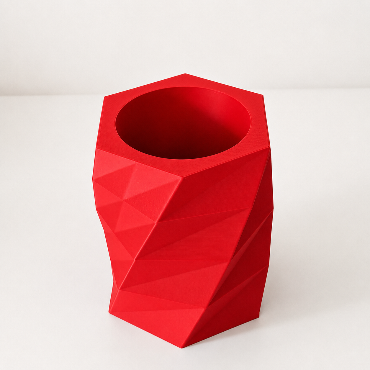 Minimalist Geometric 3D Printed Pen Holder – Modern Desk Pencil & Stationery Organiser