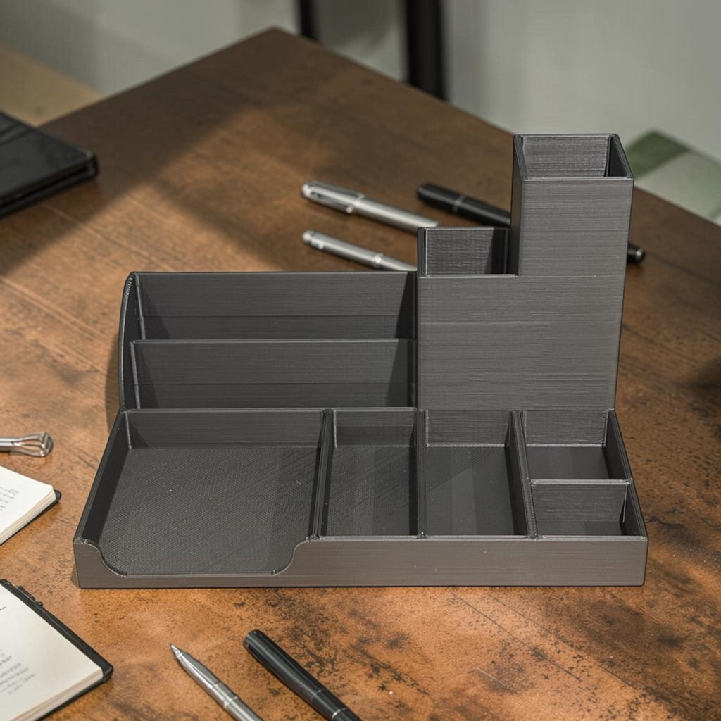 Minimalist 3D Printed Desk Organiser – Office Storage & Stationery Holder