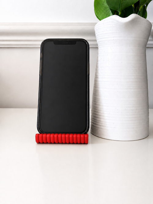 Modern Ribbed Phone Holder Stand – Minimalist Desk Phone Stand for Office & Home