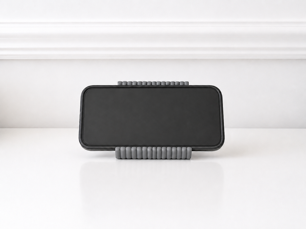 Modern Ribbed Phone Holder Stand – Minimalist Desk Phone Stand for Office & Home