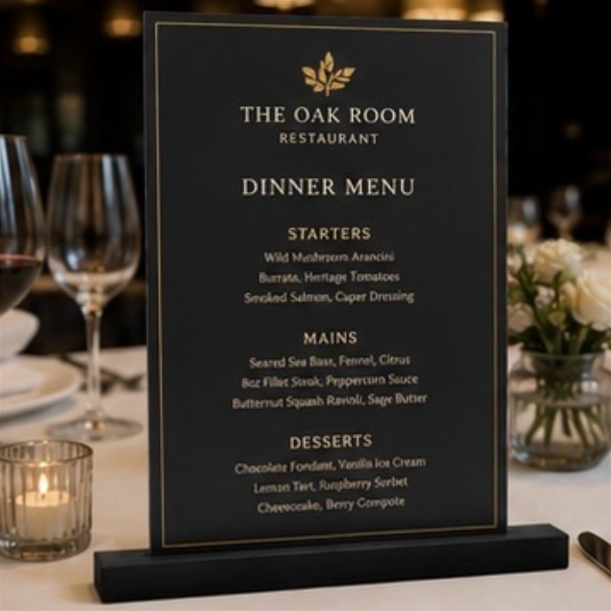 Product Title  3D Printed Tabletop Display Stand | Small | Standard | Large | XL | QR Codes, Menus, Signs & Table Numbers