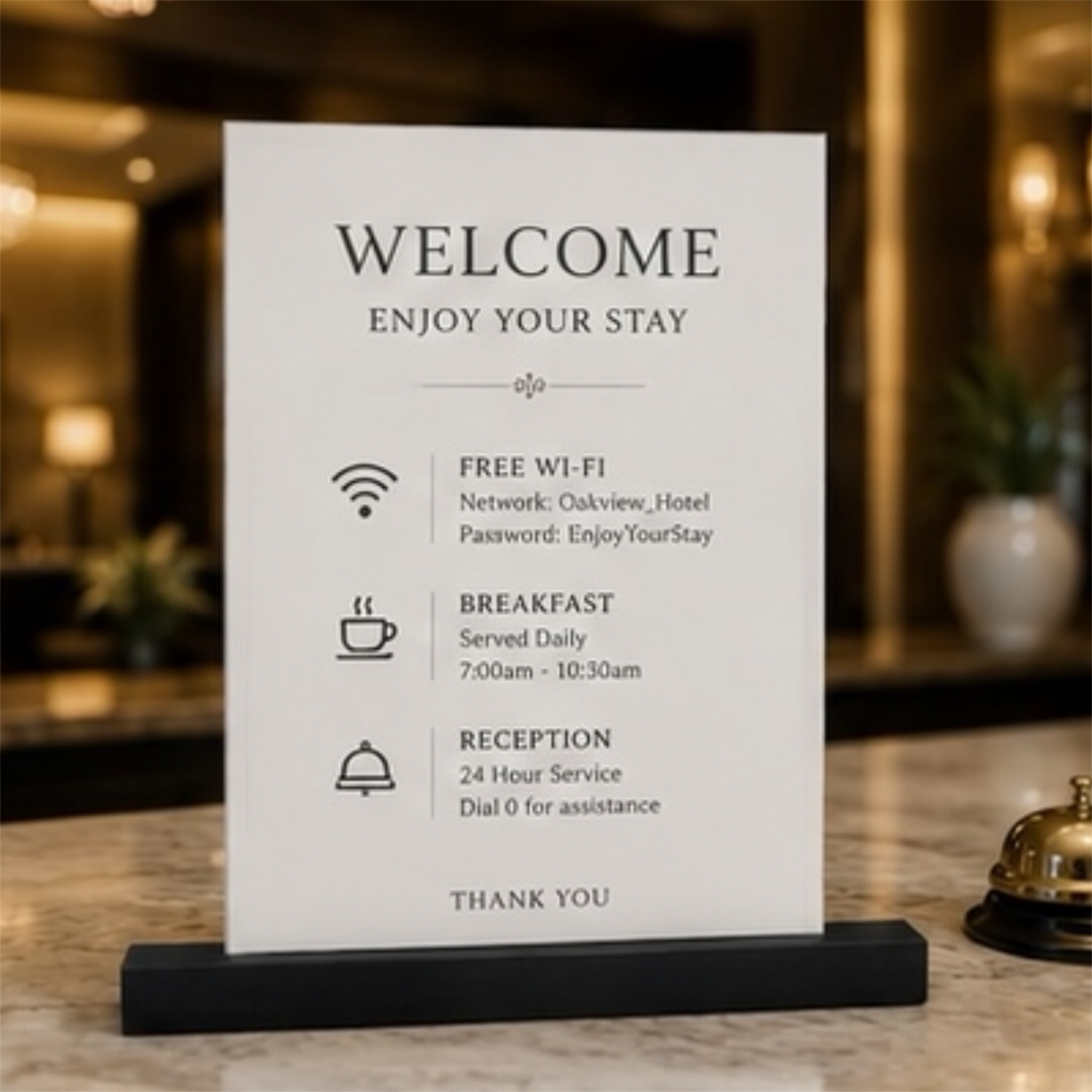 Product Title  3D Printed Tabletop Display Stand | Small | Standard | Large | XL | QR Codes, Menus, Signs & Table Numbers