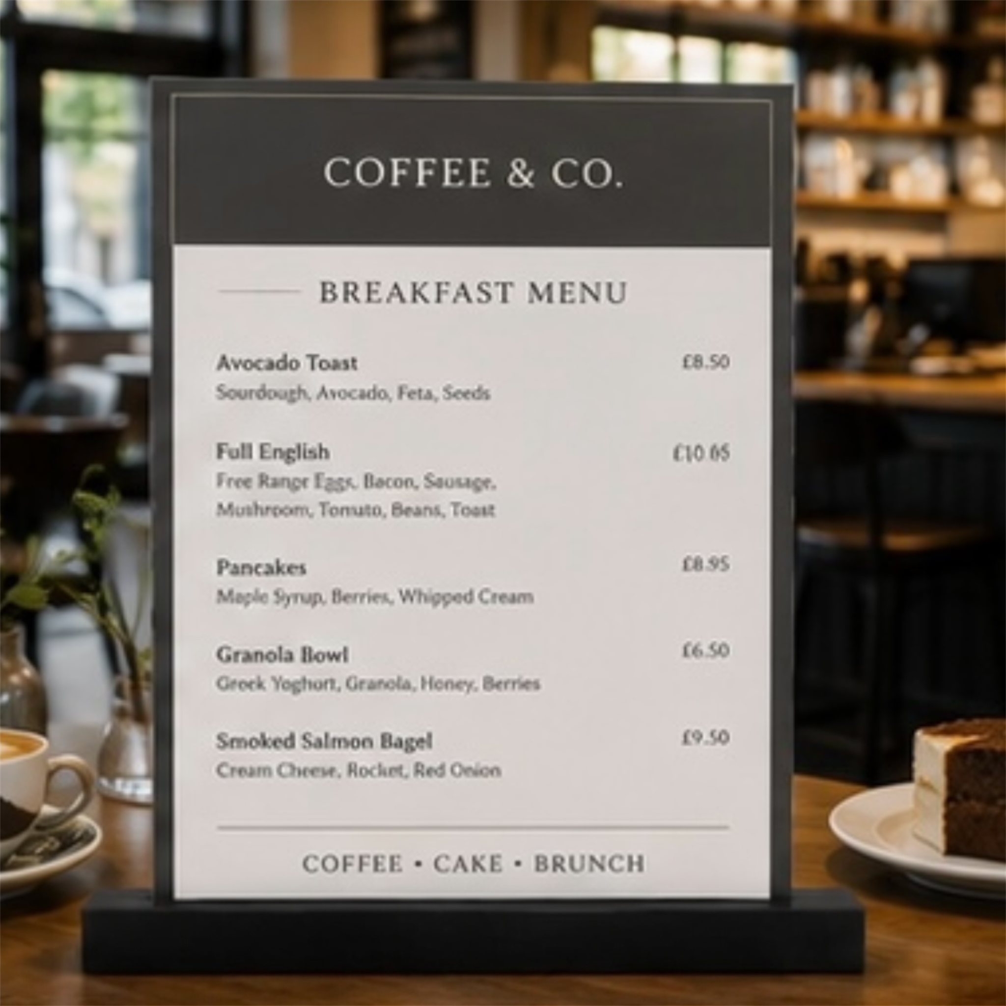 Product Title  3D Printed Tabletop Display Stand | Small | Standard | Large | XL | QR Codes, Menus, Signs & Table Numbers