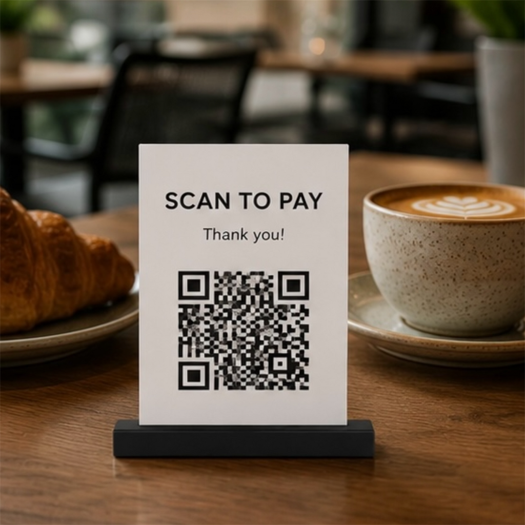 Product Title  3D Printed Tabletop Display Stand | Small | Standard | Large | XL | QR Codes, Menus, Signs & Table Numbers