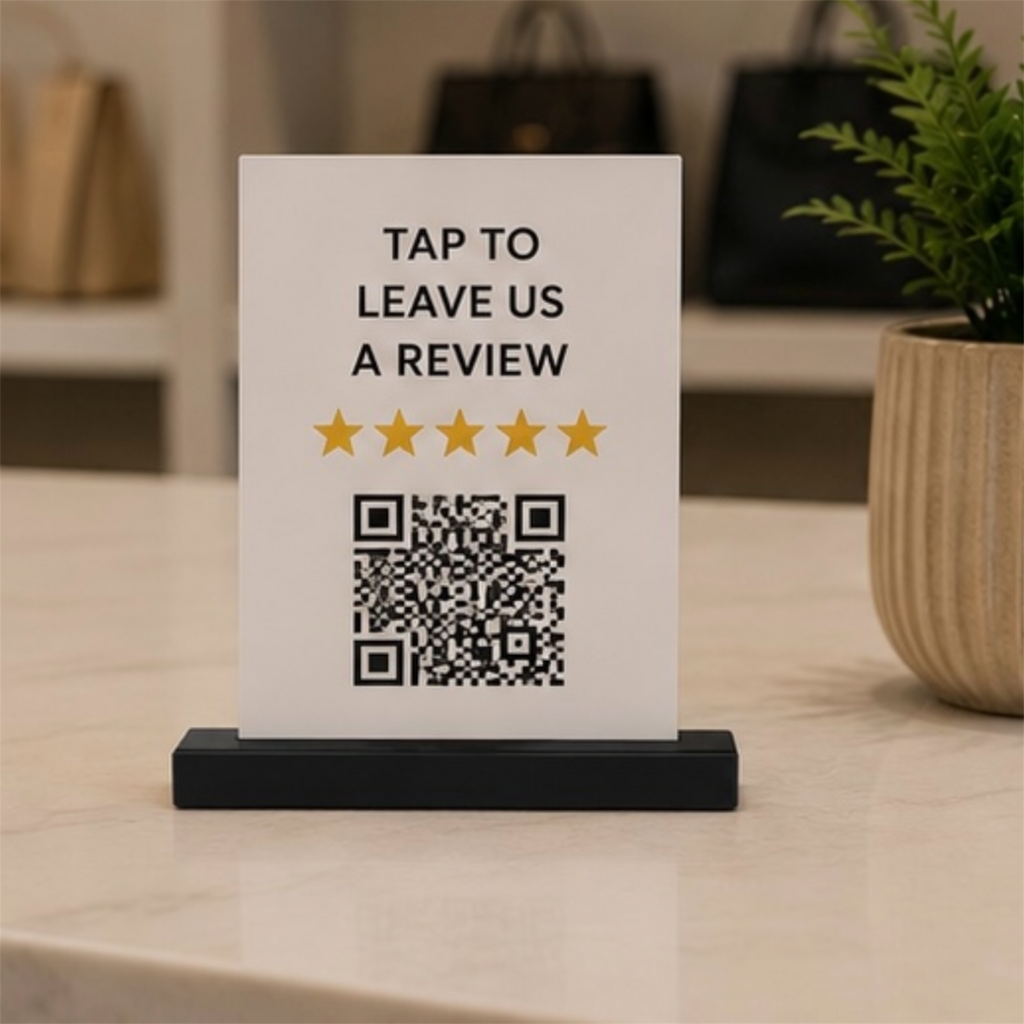 Product Title  3D Printed Tabletop Display Stand | Small | Standard | Large | XL | QR Codes, Menus, Signs & Table Numbers