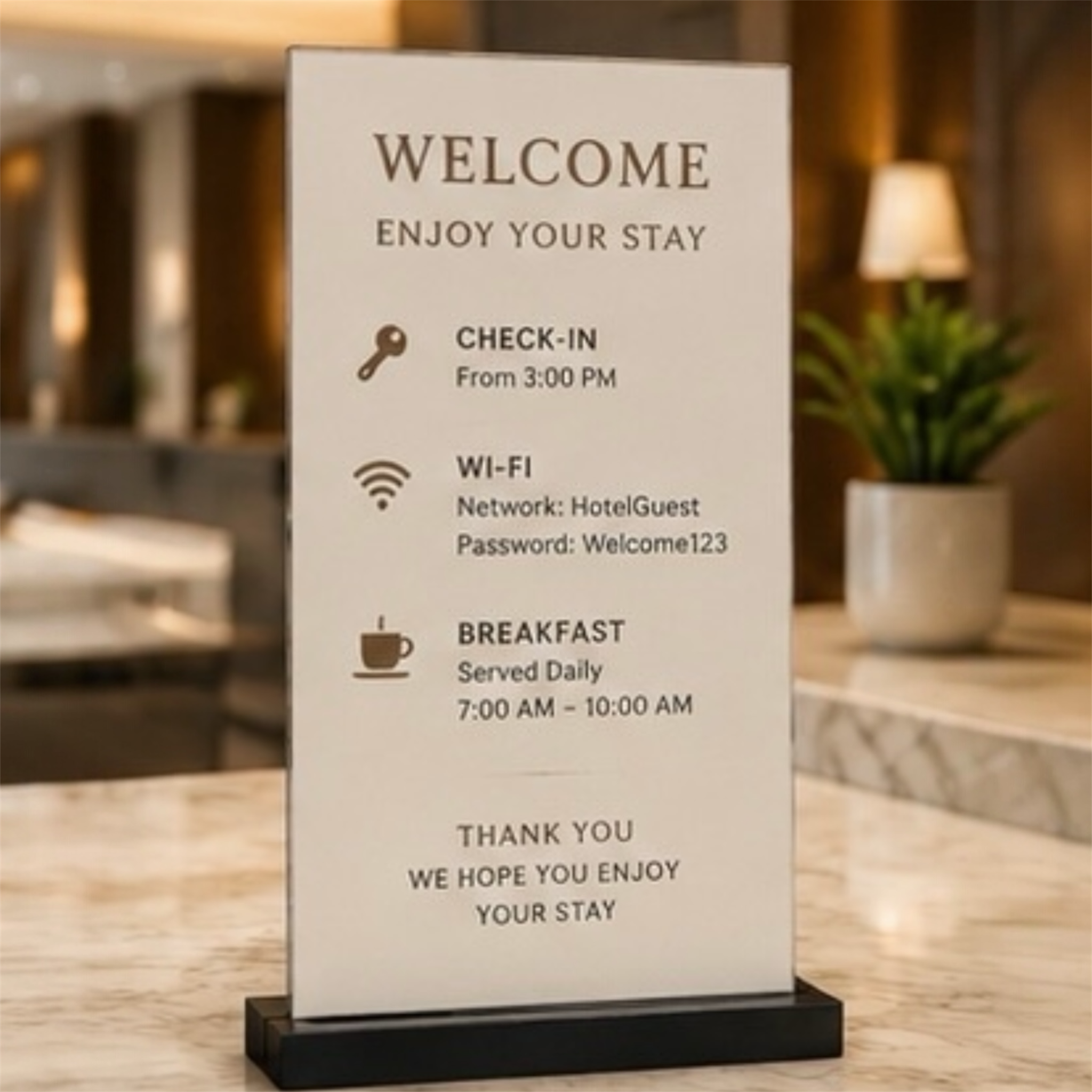 Product Title  3D Printed Tabletop Display Stand | Small | Standard | Large | XL | QR Codes, Menus, Signs & Table Numbers