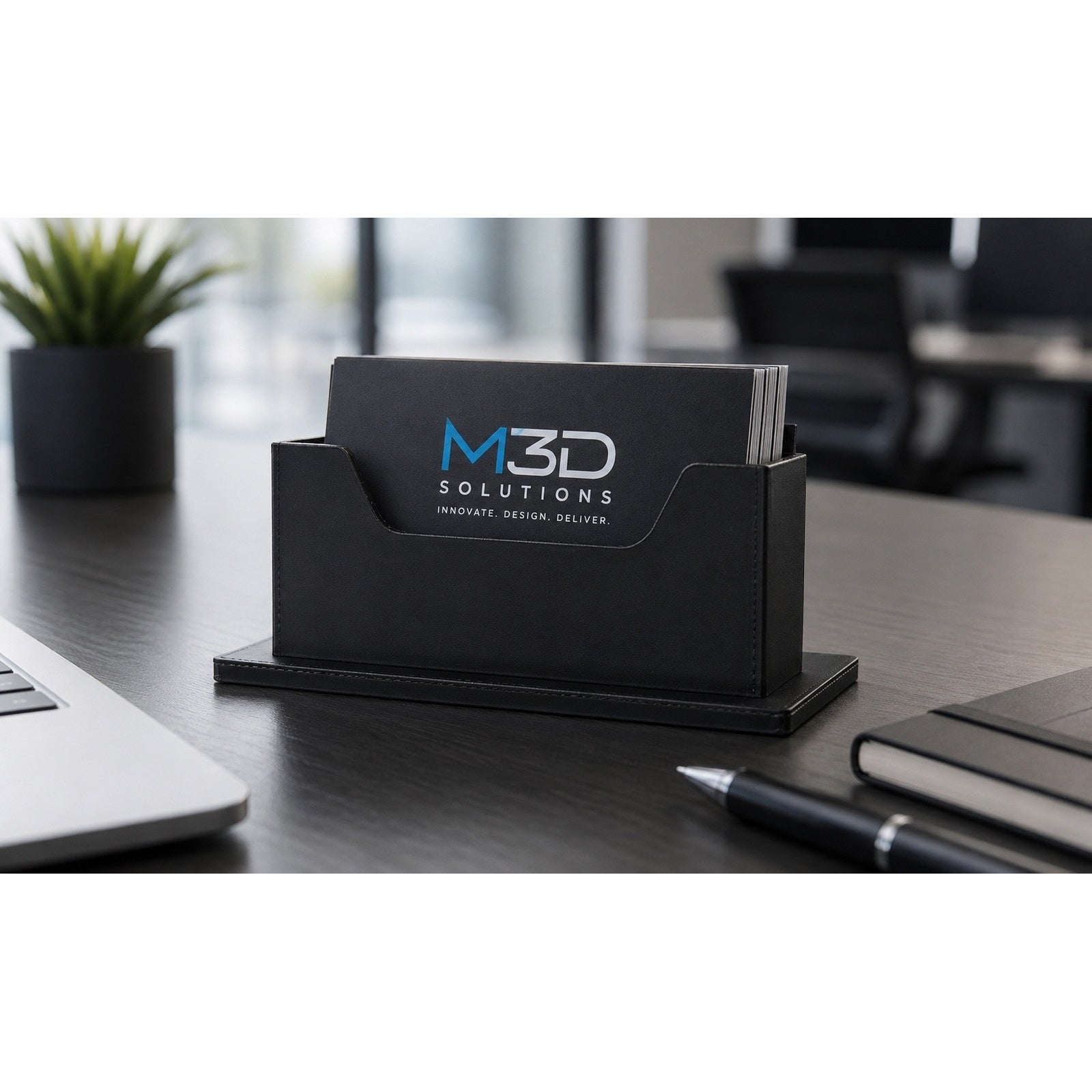 Premium Business Card Holder | Modern 3D Printed Desk Display by M3D Solutions