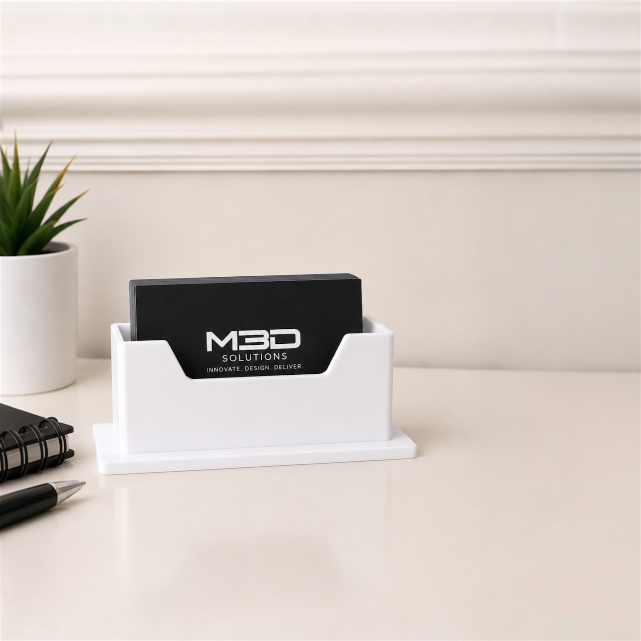 Premium Business Card Holder | Modern 3D Printed Desk Display