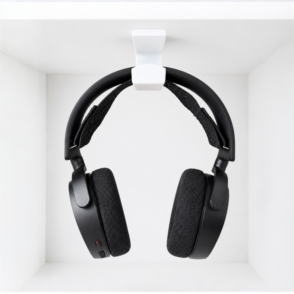 No-Drill Under Desk Headphone Hook with 3M VHB Adhesive & Alcohol Prep Pad