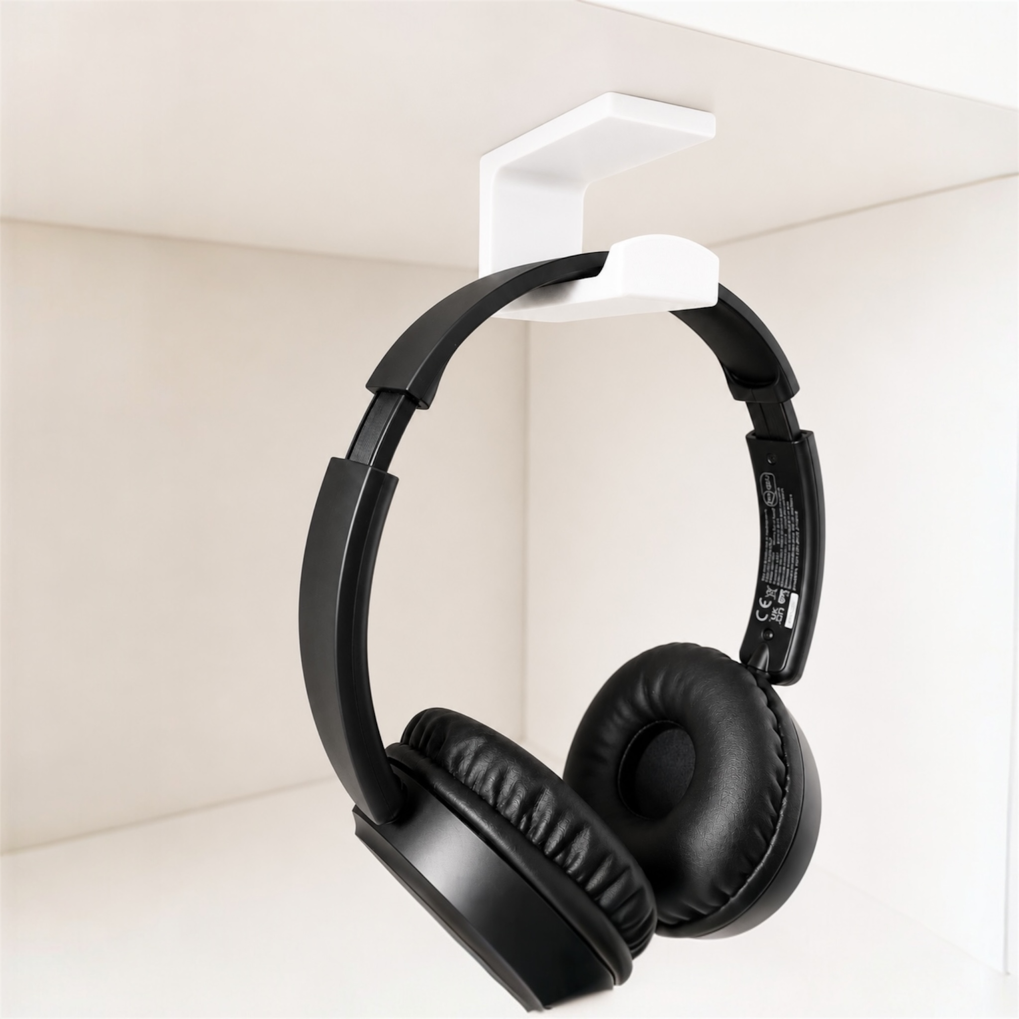 No-Drill Under Desk Headphone Hook with 3M VHB Adhesive & Alcohol Prep Pad
