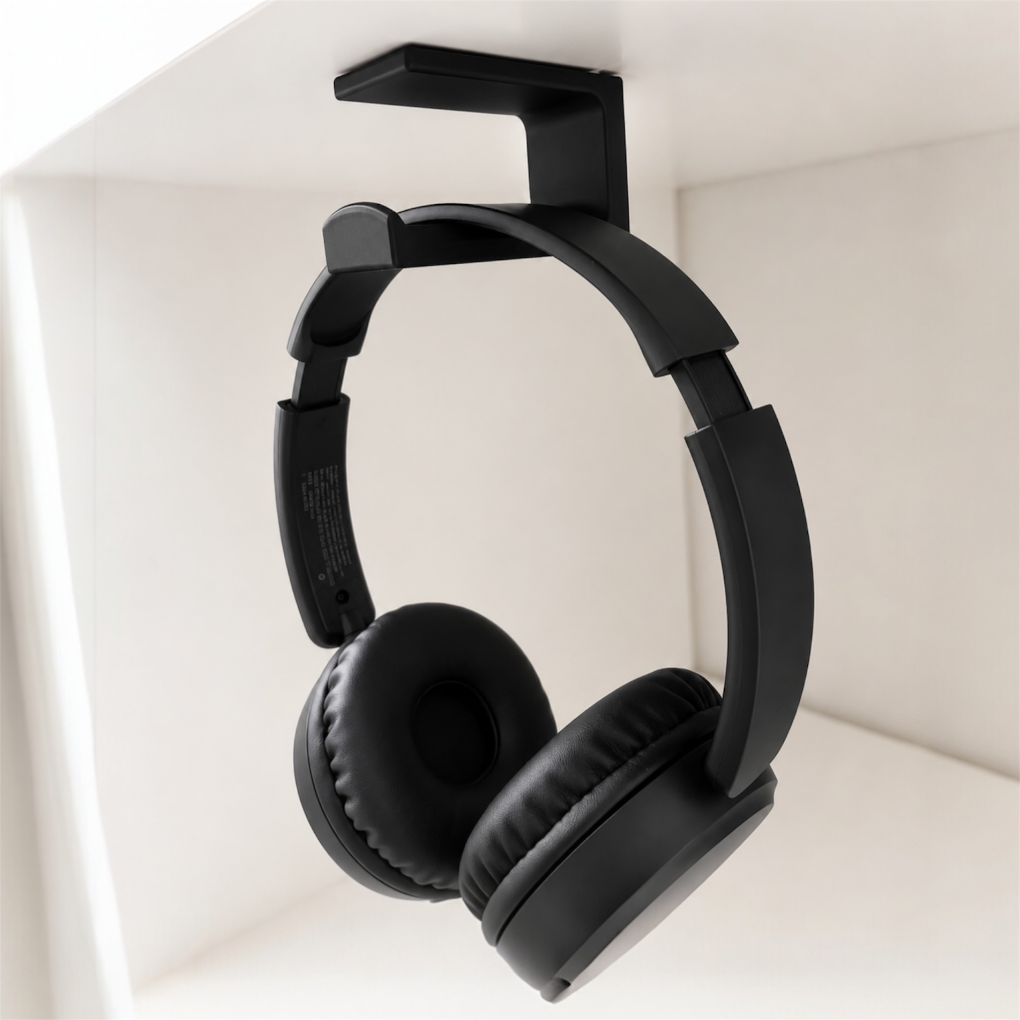 No-Drill Under Desk Headphone Hook with 3M VHB Adhesive & Alcohol Prep Pad