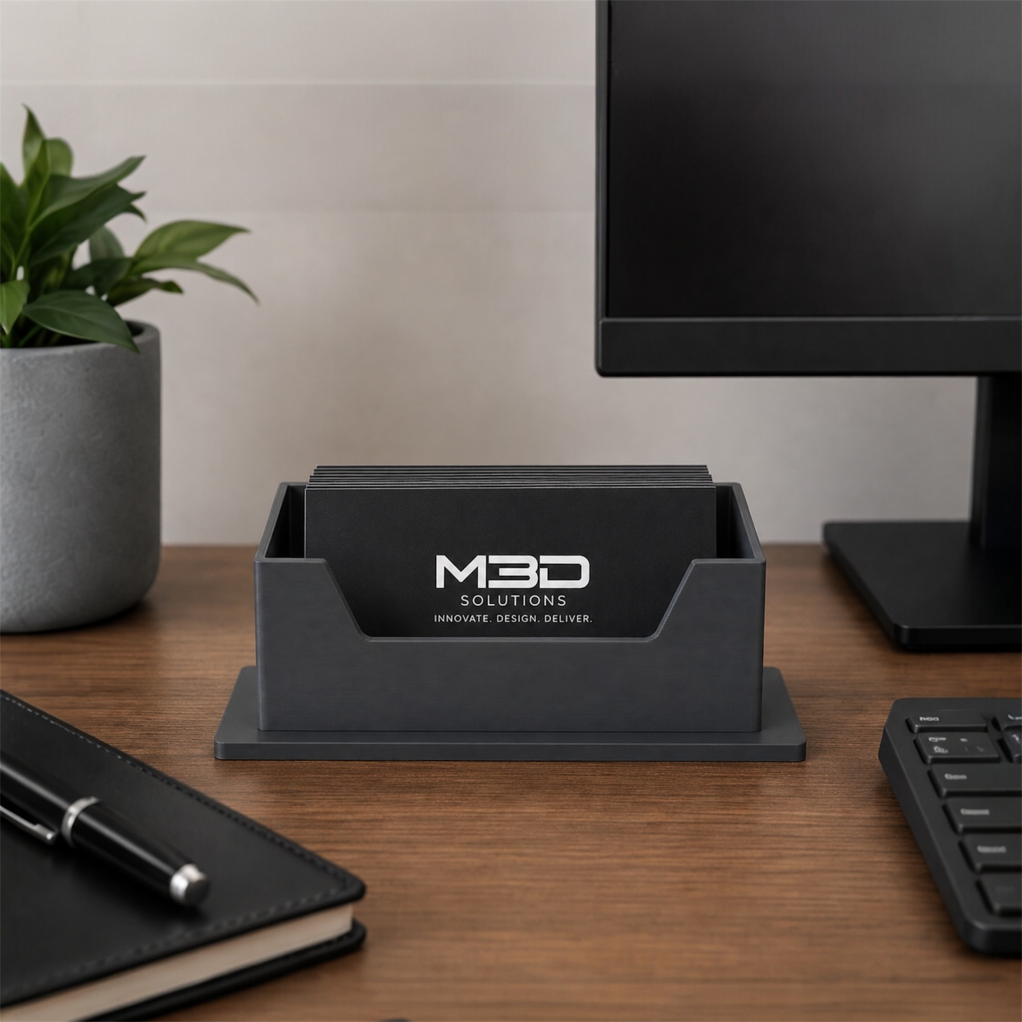 Premium Business Card Holder | Modern 3D Printed Desk Display