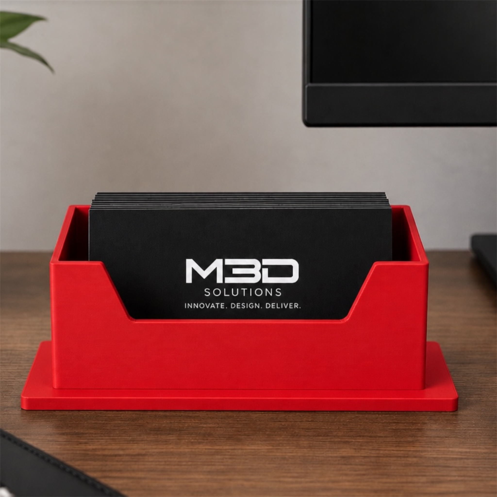 Premium Business Card Holder | Modern 3D Printed Desk Display