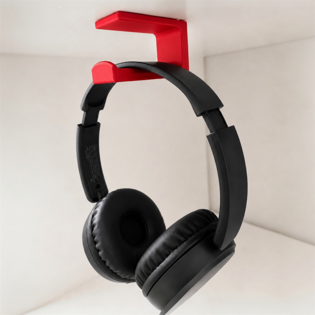 No-Drill Under Desk Headphone Hook with 3M VHB Adhesive & Alcohol Prep Pad