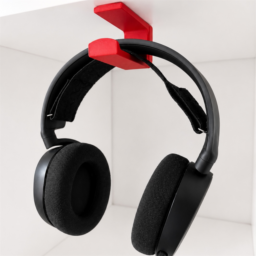 No-Drill Under Desk Headphone Hook with 3M VHB Adhesive & Alcohol Prep Pad