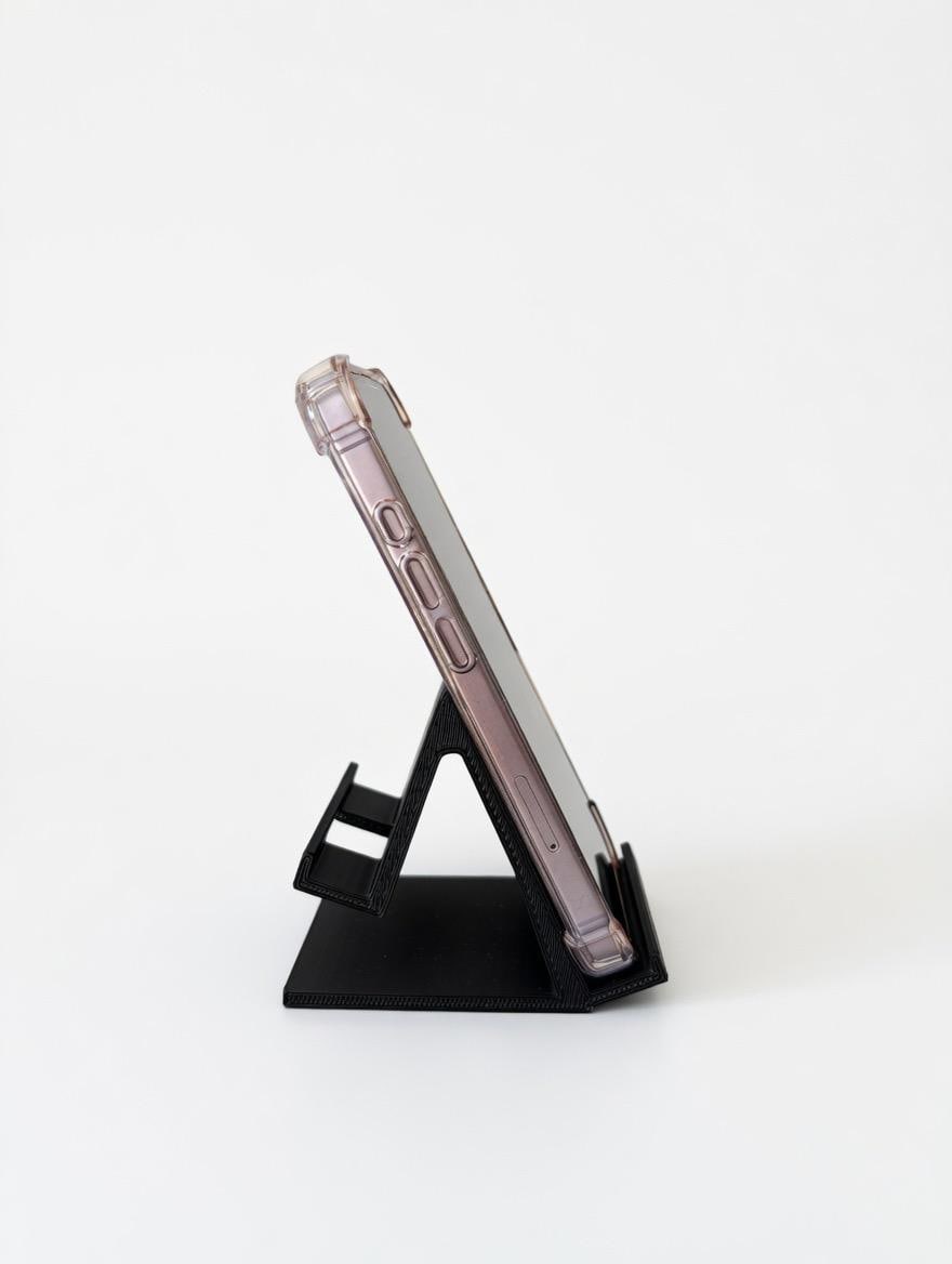 Minimalist 3D Printed Phone Stand – Desk & Bedside Mobile Holder